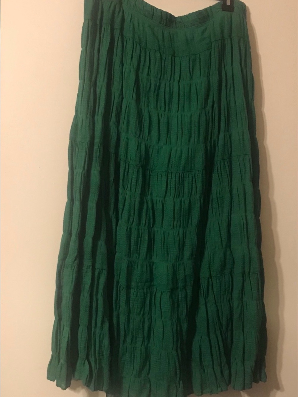Green Textured Maxi Skirt - Women